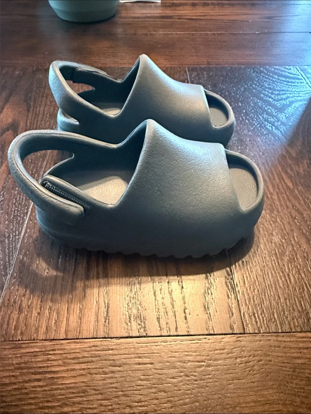 adidas Kids Light Blue Slide Sandals with Heel Strap